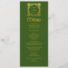 Elegant Celtic Wedding Green Faux Gold Celtic Knot Menu