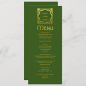 Elegant Celtic Wedding Green Faux Gold Celtic Knot Menu (Voorkant / Achterkant)