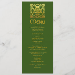 Elegant Celtic Wedding Green Faux Gold Celtic Knot Menu