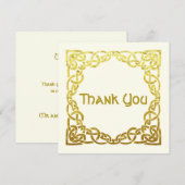 Elegant Celtic Wedding Ivory Faux Gold Celtic Knot Bedankkaart (Voorkant / Achterkant)