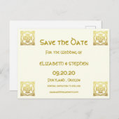 Elegant Celtic Wedding Ivory Faux Gold Celtic Knot Briefkaart (Voorkant / Achterkant)