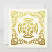 Elegant Celtic Wedding Ivory Faux Gold Celtic Knot Save The Date (Achterkant)