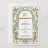 Elegant Centennial Celebration Art Nouveau Mucha Kaart (Voorkant)