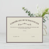 Elegant certificaat van echtheid (Staand voorkant)