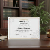 Elegant Certificaat van Waardering Goud Klassiek D Poster