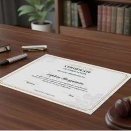 Elegant Certificaat van Waardering Goud Klassiek D Poster