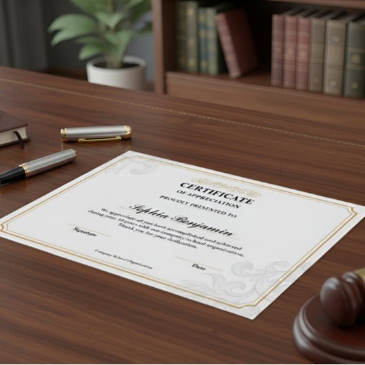 Elegant Certificaat van Waardering Goud Klassiek D Poster