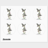 Elegant Ceylon Roos Butterly Watercolours Ronde Sticker (Vel)