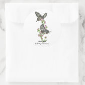 Elegant Ceylon Roos Butterly Watercolours Ronde Sticker (Tas)