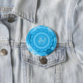 Elegant Chakra Blue Throat Zen Yoga Spiritueel Ronde Button 7,6 Cm (In situ)