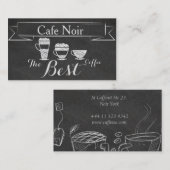 Elegant  Chalk Cafe Pub Bar Coffee Kaart Visitekaartje (Voorkant / Achterkant)