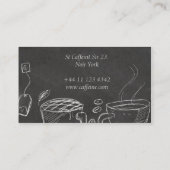 Elegant  Chalk Cafe Pub Bar Coffee Kaart Visitekaartje (Achterkant)