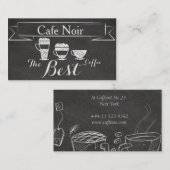 Elegant  Chalk Cafe Pub Bar Coffee Kaart Visitekaartje (Voorkant / Achterkant)