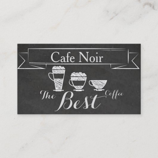 Elegant  Chalk Cafe Pub Bar Coffee Kaart Visitekaartje (Voorkant)