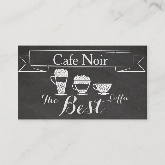 Elegant  Chalk Cafe Pub Bar Coffee Kaart Visitekaartje (Voorkant)