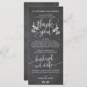 Elegant Chalk Floral Hartelijk dank dat u de Kaart (Voorkant / Achterkant)