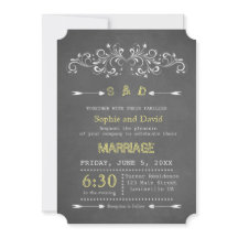 Elegant Chalk Flourish en Swirl | Weddenuitnodigin