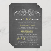 Elegant Chalk Flourish en Swirl | Weddenuitnodigin Kaart (Voorkant / Achterkant)