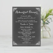 Elegant  Chalk Rustic Rehearsal Dinner Kaart (Staand voorkant)
