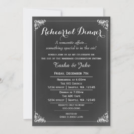 Elegant  Chalk Rustic Rehearsal Dinner Kaart