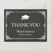 Elegant Chalkboard Afstudeerder Pet Afstuderen Dan Briefkaart (Voorkant)