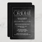 Elegant Chalkboard Afstuderen Invite Kaart (Voorkant / Achterkant)