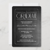 Elegant Chalkboard Afstuderen Invite Kaart (Voorkant)