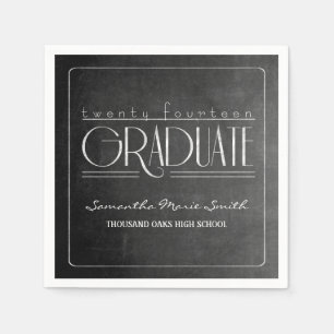 Elegant Chalkboard Afstuderen Napkins Servetten