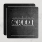 Elegant Chalkboard Afstuderen Square Invite Kaart (Voorkant / Achterkant)