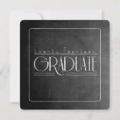 Elegant Chalkboard Afstuderen Square Invite Kaart (Voorkant)