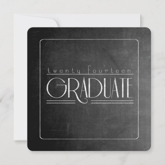 Elegant Chalkboard Afstuderen Square Invite Kaart (Voorkant)