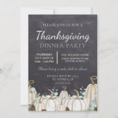 Elegant Chalkboard Autumn Herfst Thanksgiving Dine Kaart (Voorkant)