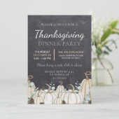 Elegant Chalkboard Autumn Herfst Thanksgiving Dine Kaart (Staand voorkant)