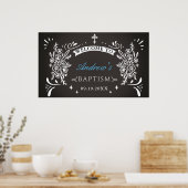 Elegant Chalkboard Baptism Welkom Poster (Keuken)