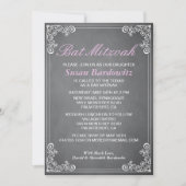 Elegant Chalkboard Bat Mitzvah Uitnodiging (Voorkant)