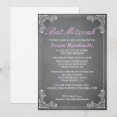 Elegant Chalkboard Bat Mitzvah Uitnodiging (Voorkant / Achterkant)