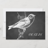 Elegant Chalkboard Bird Graduparty Black Kaart (Achterkant)