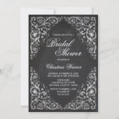 Elegant Chalkboard Corner Flourish Vrijgezellenfee Kaart (Voorkant)