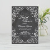 Elegant Chalkboard Corner Flourish Vrijgezellenfee Kaart (Staand voorkant)