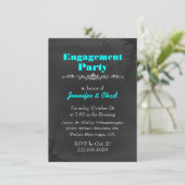 Elegant Chalkboard Engagement Party - Aangepast Kaart (Staand voorkant)
