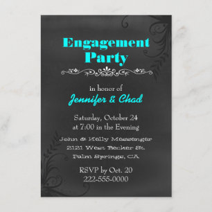 Elegant Chalkboard Engagement Party - Aangepast Kaart