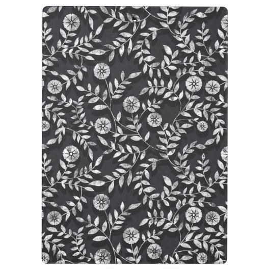 Elegant Chalkboard Floral Pattern Klembord (Achterkant)
