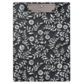 Elegant Chalkboard Floral Pattern Klembord (Voorkant)