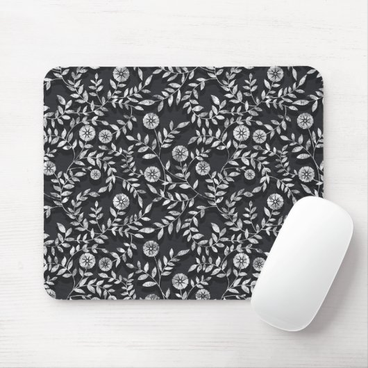 Elegant Chalkboard Floral Pattern Muismat (Met muis)