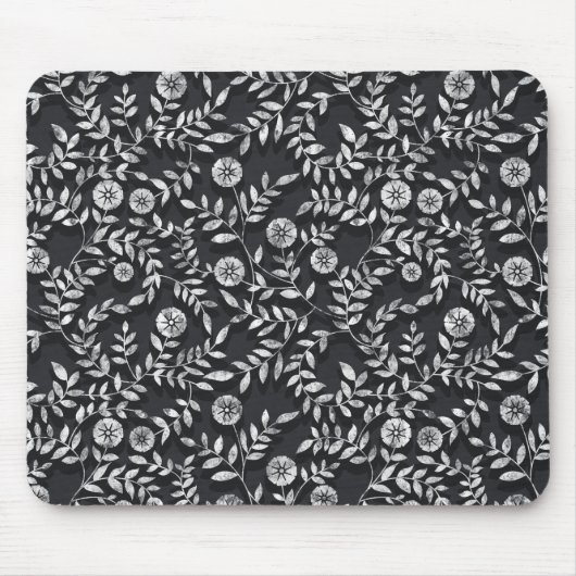 Elegant Chalkboard Floral Pattern Muismat (Voorkant)