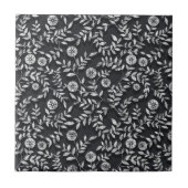 Elegant Chalkboard Floral Pattern Tegeltje (Voorkant)