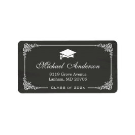Elegant Chalkboard Gradup Afstudeerder Afstuderen Etiket