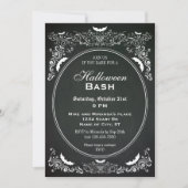 Elegant Chalkboard Halloween Invitation Kaart (Voorkant)