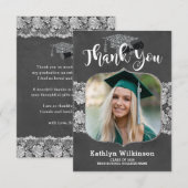 Elegant Chalkboard Lace Foto Afstuderen Hartelijk  Kaart (Voorkant / Achterkant)