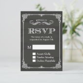 Elegant Chalkboard  Lijst Decor RSVP (Staand voorkant)